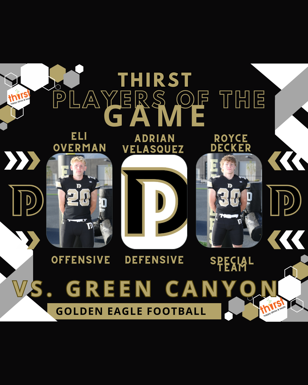 Football Players of the Game @ Green Canyon